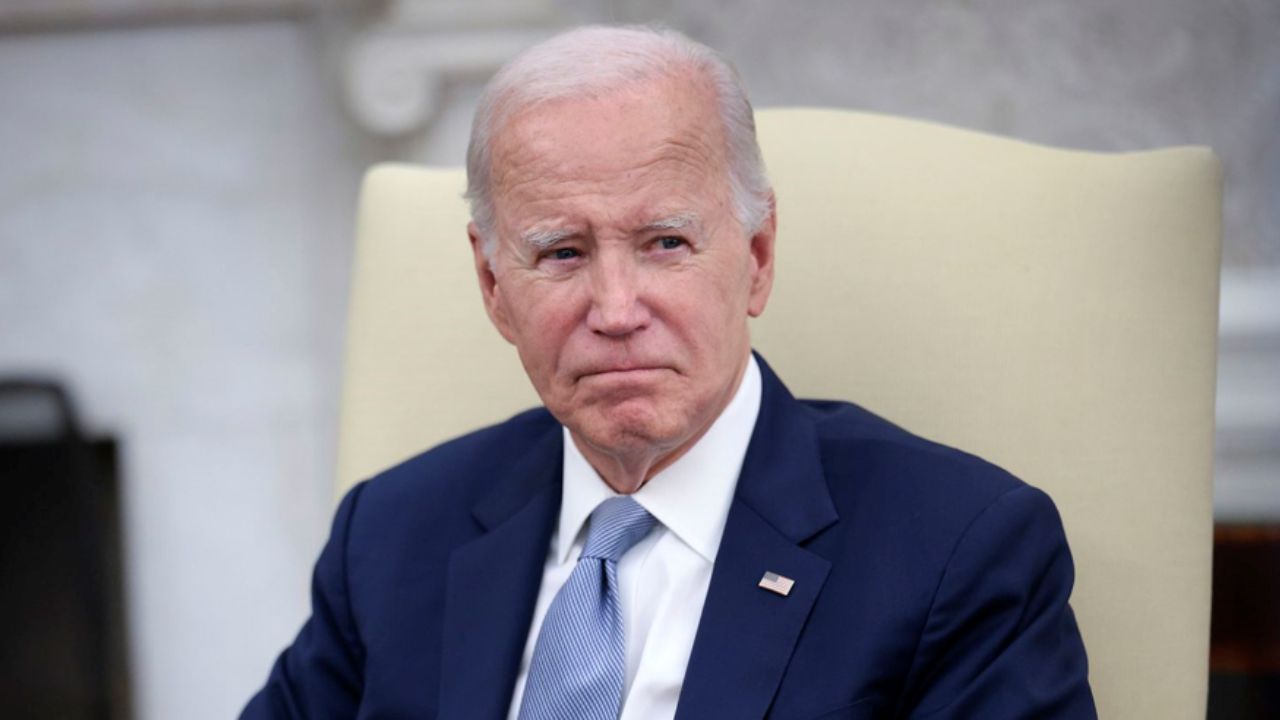 Joe Biden in the Oval Office of the White House in August 2023.